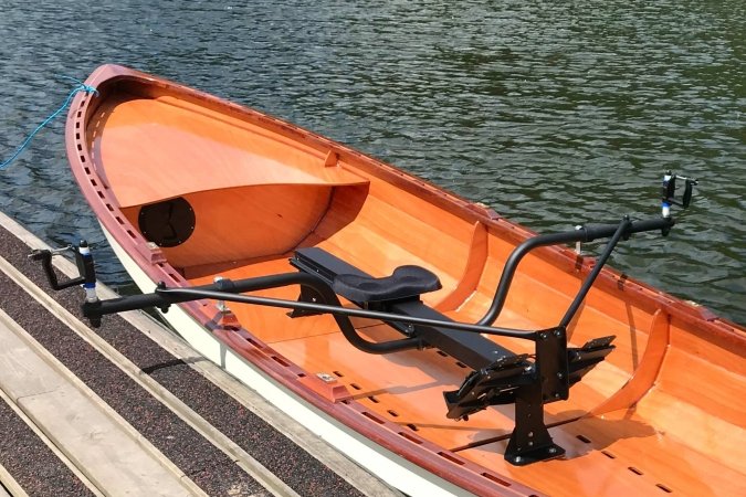 The Big River rowing frame fits most sculling boats at least 15 feet long